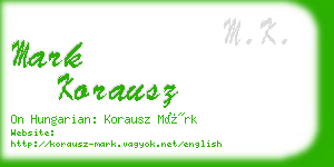 mark korausz business card